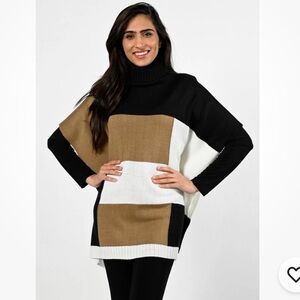 Frank Lyman Color Block Knit Poncho